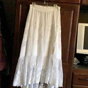 White summer lace long skirt, new, never worn